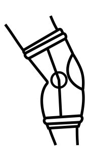 knee with treatment knee brace line style vector illustration design